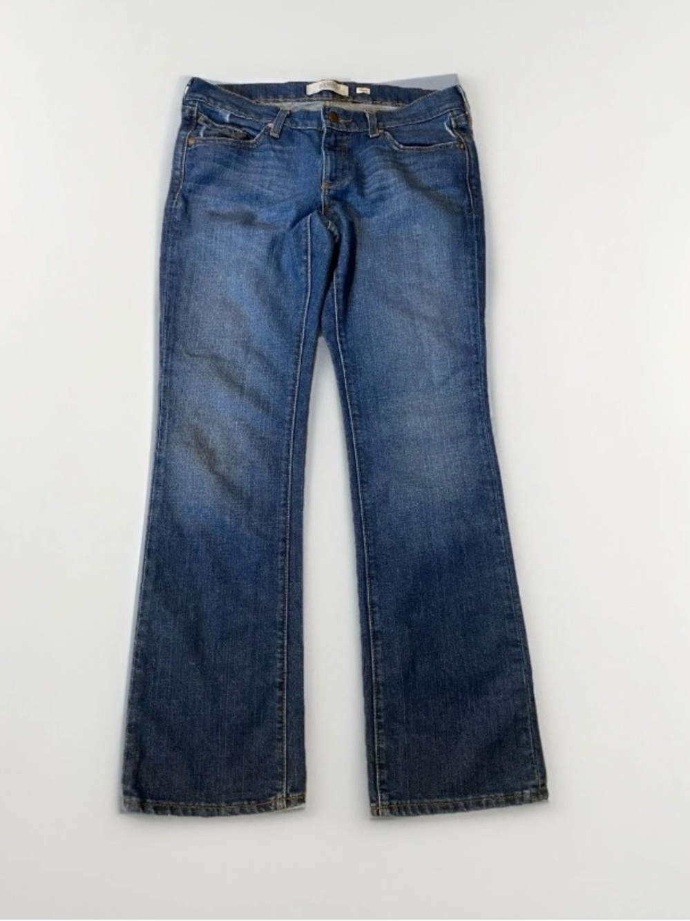 Old Navy 8 regular stretch low waist boot distressed blue jeans